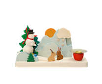Graupner Leuchter Schneemann mit Hasen