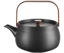 ASA Teekanne mit Holzgriff, black japandi