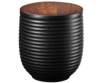 ASA Teedose, black mit Holzdeckel