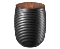 ASA Teedose, black mit Holzdeckel